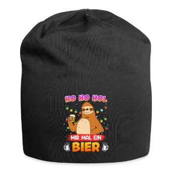 Ho Hol mir mal ein Bier Faultier Biertrinker - Jersey-Beanie - Schwarz - Vorne