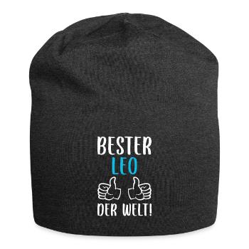 Leo Vorname Name Geburtstag - Jersey-Beanie - Anthrazit - Vorne