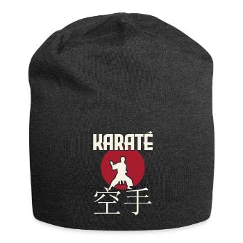 karate. martial arts. Gift idea. Japan - Jersey Beanie - charcoal grey - Front