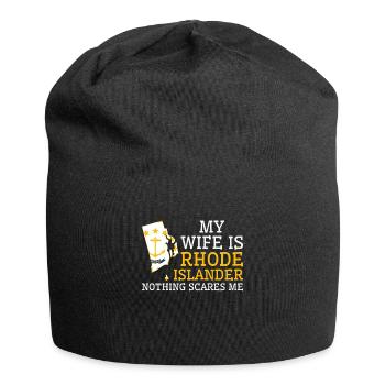 Nothing Scares Me Rhode Islander Wife Rhode Island - Jersey Beanie - black - Front