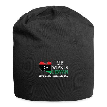 Nothing Scares Me Libyan Wife Libya - Jersey Beanie - black - Front