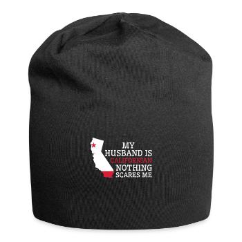 Nichts macht mir Angst Kalifornischer Ehemann - Jersey-Beanie - Schwarz - Vorne