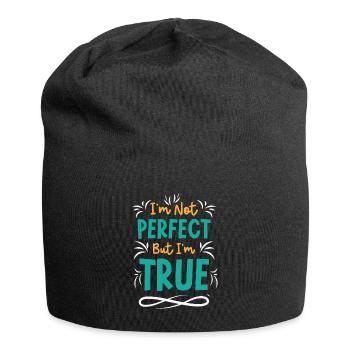 Inspirierendes Zitat Positive Selbstfürsorge - Jersey-Beanie - Schwarz - Vorne
