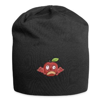 Halloween Apple Zombie Food Fruit Monster Spooky - Jersey Beanie - black - Front
