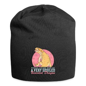 Bearded Dragon Mom | Bearded Dragons Reptiles Gift - Jersey Beanie - black - Front