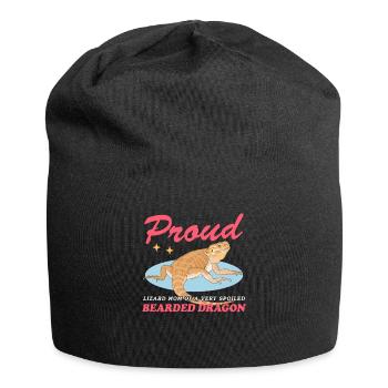 Bearded Dragon Mom Bearded Dragon Reptiles Gift - Jersey Beanie - black - Front