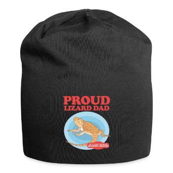 Bearded Dragon Dad Bearded Dragon Reptiles Gift - Jersey Beanie - black - Front
