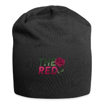 Le graphique rouge japonais rétro rose - Bonnet en jersey - noir - Devant