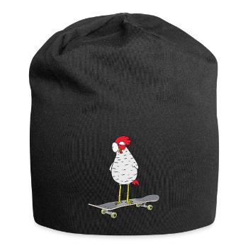 Skateboard Huhn Skaten Skater Jugendliche Skaten - Jersey-Beanie - Schwarz - Vorne