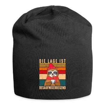 Die Lage Ist Besäufniserregend Faultier Punsch - Jersey-Beanie - Schwarz - Vorne