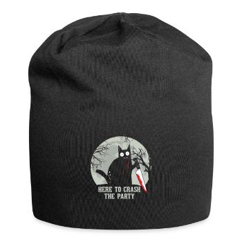 Ici pour écraser le chat d’Halloween - Bonnet en jersey - noir - Devant