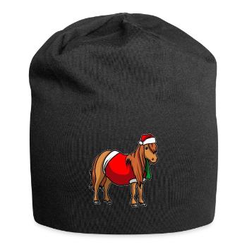 Poney chapeau de Noël - Bonnet en jersey - noir - Devant