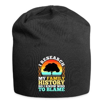 Je fais des recherches sur l’histoire de ma famille - Bonnet en jersey - noir - Devant