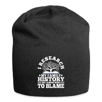 I research my family history - Jersey-Beanie - Schwarz - Vorne