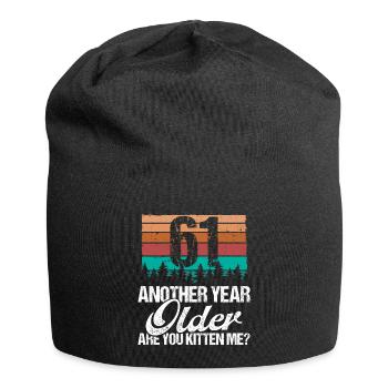 61 Year Old Funny Cat Lover Humor Kitten Me Idea - Jersey-Beanie - Schwarz - Vorne