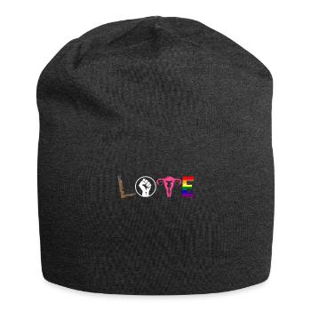 LOVE LGBT Pride Human Rights Uterus - Jersey Beanie - charcoal grey - Front