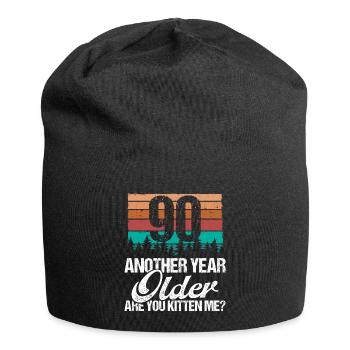 90 Year Old Funny Cat Lover Humor Kitten Me Idea - Jersey Beanie - black - Front
