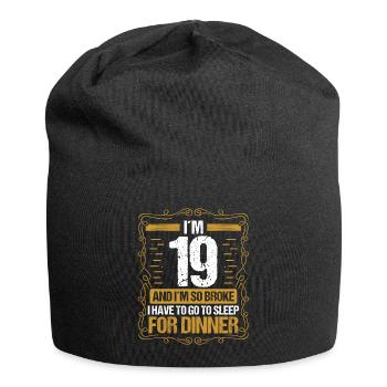 19 Idea Funny Go to Sleep for Dinner Year Humor - Jersey-Beanie - Schwarz - Vorne