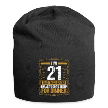 21 Idea Funny Go to Sleep for Dinner Year Humor - Jersey Beanie - black - Front