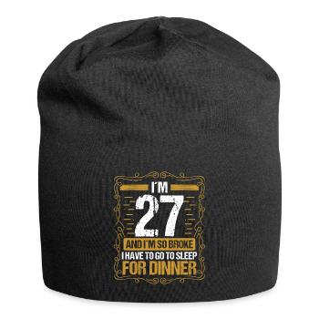 27 Idea Funny Go to Sleep for Dinner Year Humor - Jersey-Beanie - Schwarz - Vorne