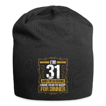 31 Idée drôle Allez dormir pour le dîner Humour de l’année - Bonnet en jersey - noir - Devant