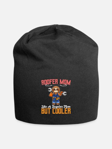 Roofer Mom Like A Regualr Mom But Cooler - Jersey-Beanie - Schwarz