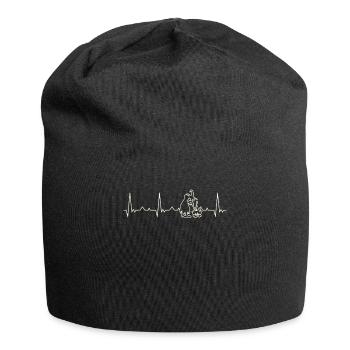 Halloween Witch Cooking. Heart. Love. EKG. Pulse. - Jersey Beanie - black - Front