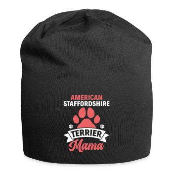 American Staffordshire Bull Terrier Staffy Dog - Jersey Beanie - black - Front