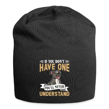 American Staffordshire Bull Terrier Staffy Dog - Jersey Beanie - black - Front