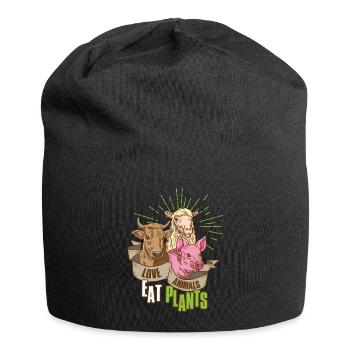 Love Animals Eat Plants Vegan Geschenk - Jersey-Beanie - Schwarz - Vorne