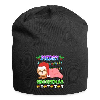 Merry Snoozemas Faultier Faulheit - Jersey-Beanie - Schwarz - Vorne