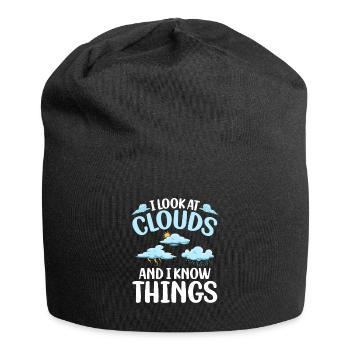 I Look At Clouds And I Know Things Meteorologist - Jersey Beanie - black - Front