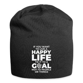 Goal Life Quotes Happy Positive Message - Jersey Beanie - black - Front