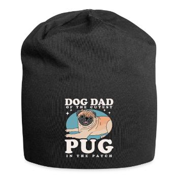 Mops Dad Hundeliebhaber Hundebesitzer Geschenk - Jersey-Beanie - Schwarz - Vorne