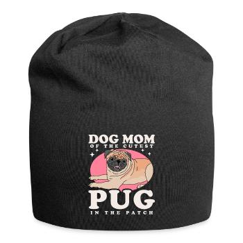 Mops Mom Hundeliebhaber Hundebesitzer Geschenk - Jersey-Beanie - Schwarz - Vorne