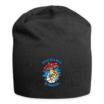 Decrime Nature Colorful Magic Mushroom Skeleton - Jersey Beanie - black - Front