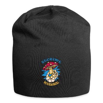 Decrime Nature Colorful Magic Mushroom Skeleton - Jersey Beanie - black - Front