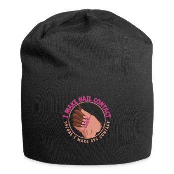 Je fais un contact avec les ongles avant la technologie des ongles - Bonnet en jersey - noir - Devant