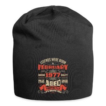 Legends wurden im Februar 1977 geboren | Geschenk - Jersey-Beanie - Schwarz - Vorne