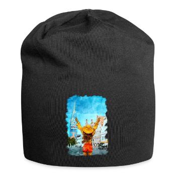 Lüneburg Illustration Frau Altstadt - Bonnet en jersey - noir - Devant