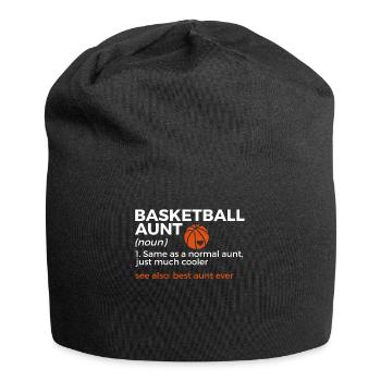 Basketball Geschenk für Basketballspieler - Jersey-Beanie - Schwarz - Vorne