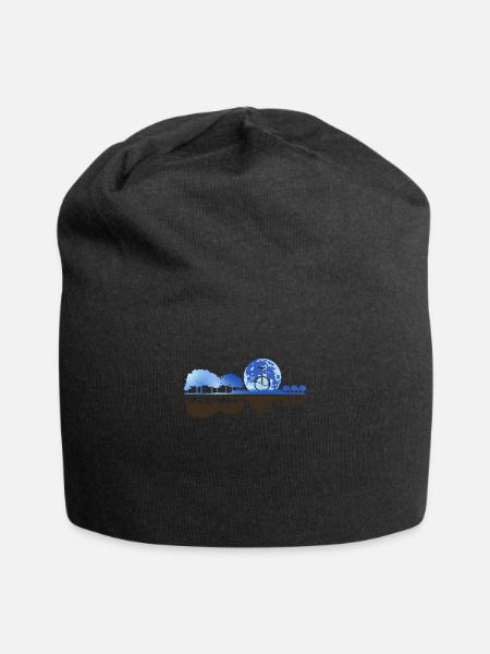Unicycle Moon Acoustic Guitar Moon Lake Shadow - Jersey Beanie - black