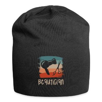 Rétro Vintage Classic Esthéticienne Cosmétologue - Bonnet en jersey - noir - Devant