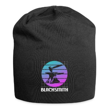 Retro Vintage Classic Blacksmith Blacksmithing - Jersey-Beanie - Schwarz - Vorne