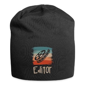Retro Vintage Classic Editor Editing - Jersey-Beanie - Schwarz - Vorne