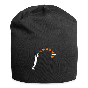 Basketball Geschenk für Basketballspieler - Jersey-Beanie - Schwarz - Vorne