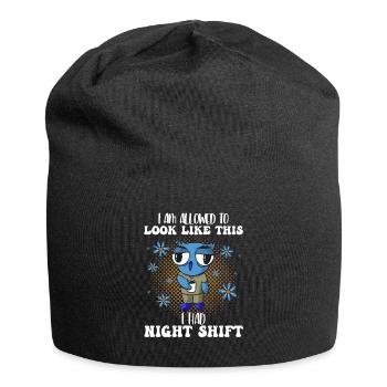 Je peux ressembler à ça J’avais une infirmière hibou de nuit - Bonnet en jersey - noir - Devant
