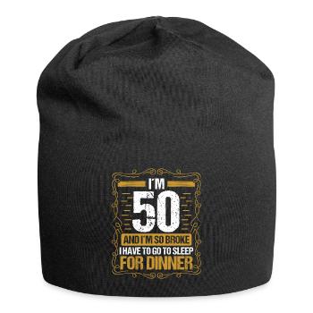 50 Idea Funny Go to Sleep for Dinner Year Humor - Jersey-Beanie - Schwarz - Vorne