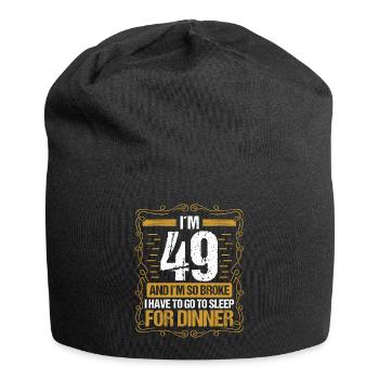 49 Idea Funny Go to Sleep for Dinner Year Humor - Jersey-Beanie - Schwarz - Vorne