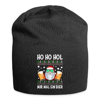 Nikolaus Bier Ho ho Hol mir ein Bier - Jersey Beanie - black - Front